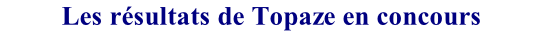 Les résultats de Topaze en concours