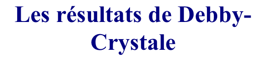 Les résultats de Debby-Crystale  en concours